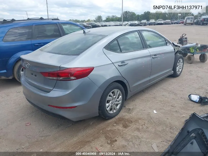 5NPD74LF3HH137971 2017 Hyundai Elantra Se