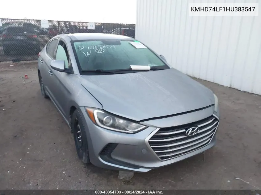 KMHD74LF1HU383547 2017 Hyundai Elantra Se