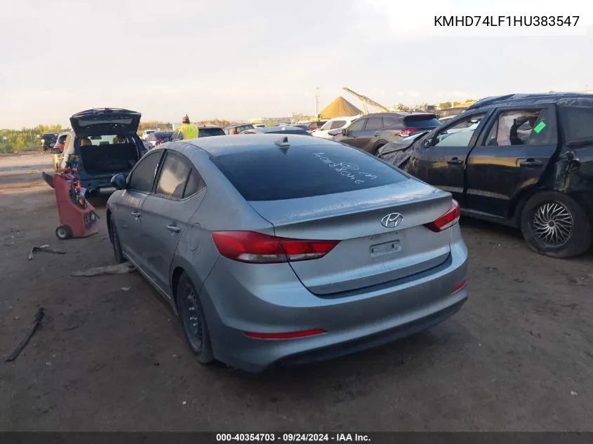 2017 Hyundai Elantra Se VIN: KMHD74LF1HU383547 Lot: 40354703