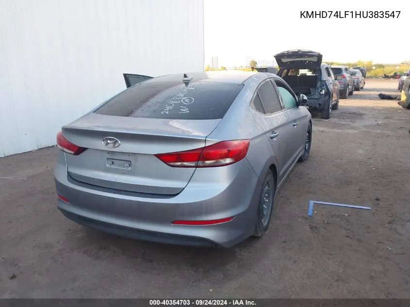 2017 Hyundai Elantra Se VIN: KMHD74LF1HU383547 Lot: 40354703