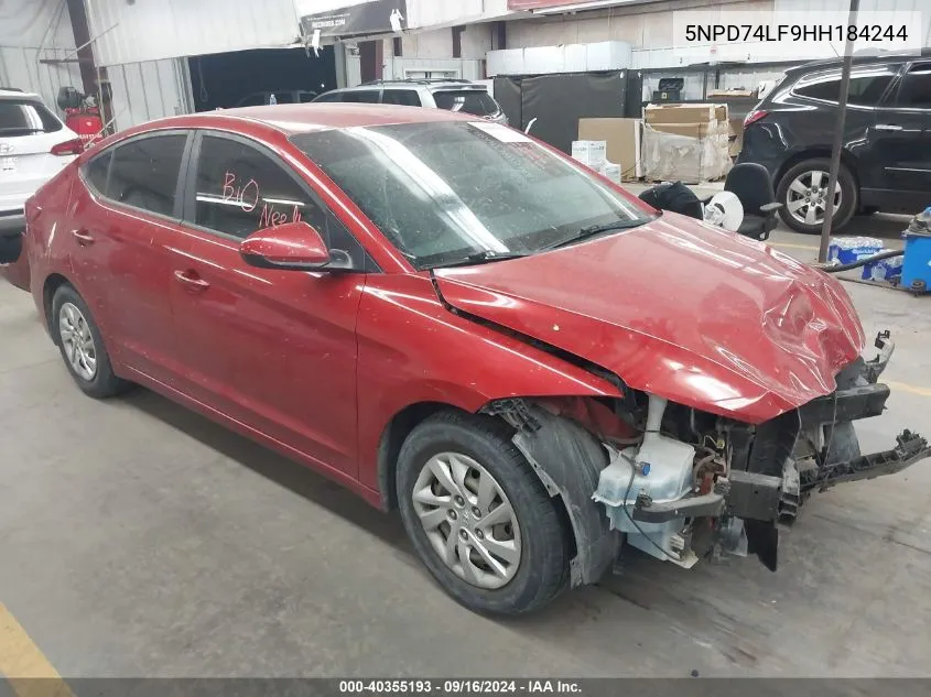 2017 Hyundai Elantra Se VIN: 5NPD74LF9HH184244 Lot: 40355193