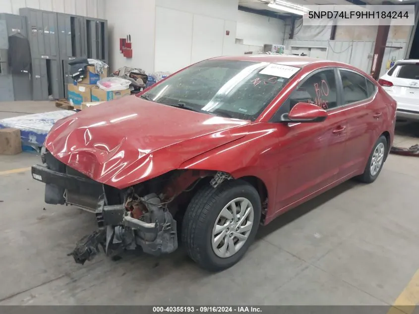 5NPD74LF9HH184244 2017 Hyundai Elantra Se