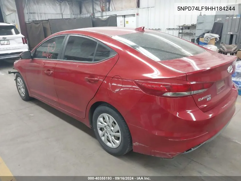 5NPD74LF9HH184244 2017 Hyundai Elantra Se