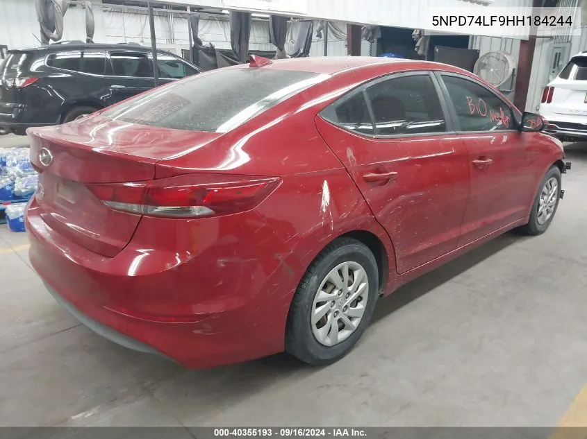 5NPD74LF9HH184244 2017 Hyundai Elantra Se