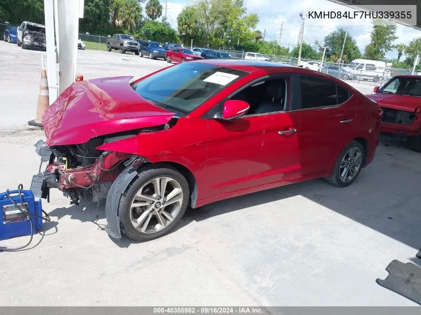 2017 Hyundai Elantra Limited VIN: KMHD84LF7HU339355 Lot: 40355982