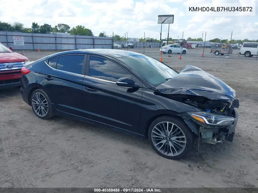 2017 Hyundai Elantra Sport VIN: KMHD04LB7HU345872 Lot: 40359458