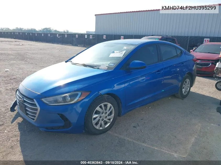 2017 Hyundai Elantra Se VIN: KMHD74LF2HU395299 Lot: 40363843