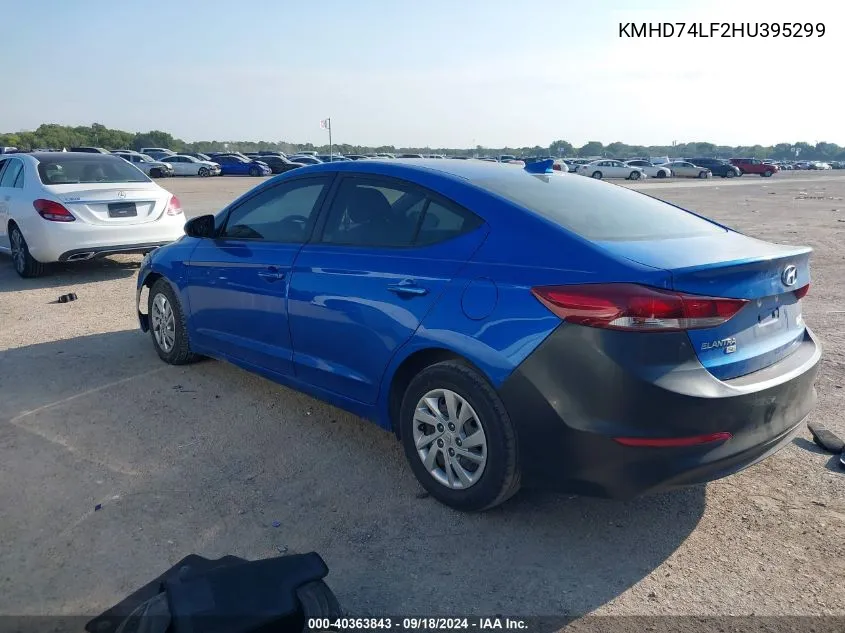 2017 Hyundai Elantra Se VIN: KMHD74LF2HU395299 Lot: 40363843