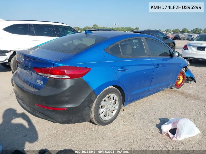 KMHD74LF2HU395299 2017 Hyundai Elantra Se