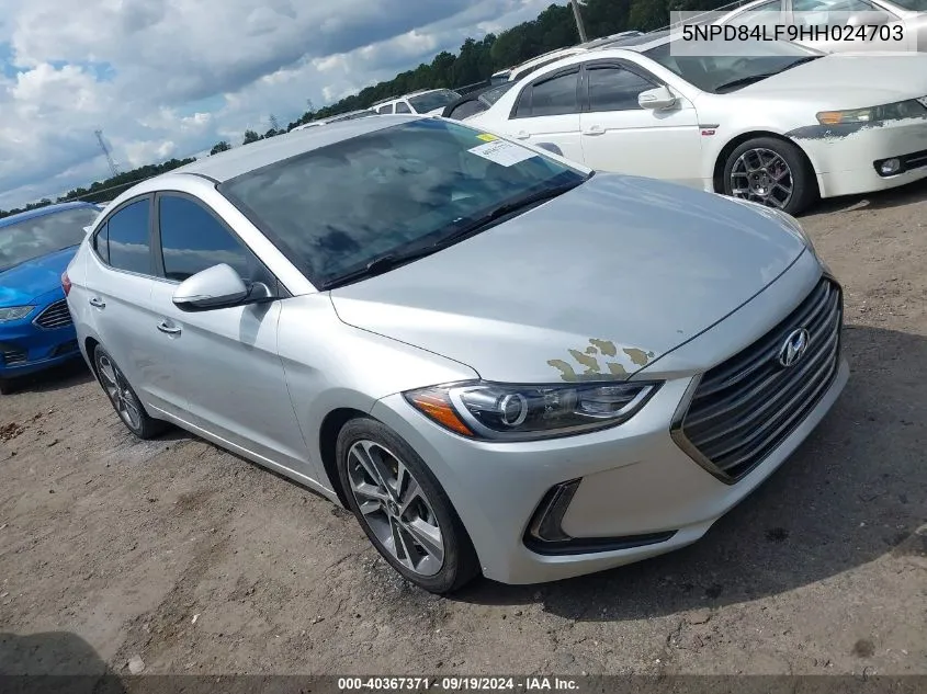 2017 Hyundai Elantra Limited VIN: 5NPD84LF9HH024703 Lot: 40367371