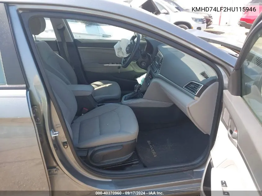 KMHD74LF2HU115946 2017 Hyundai Elantra Se