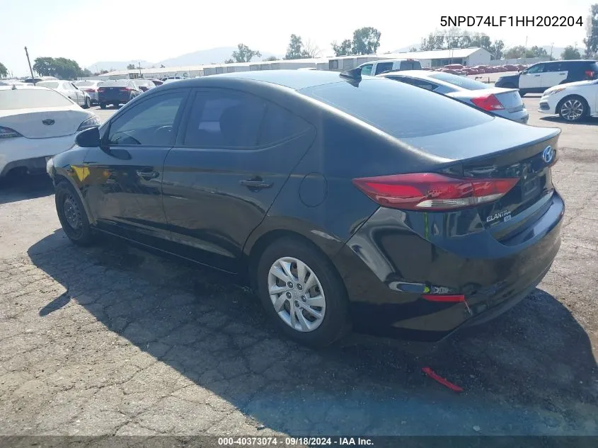 5NPD74LF1HH202204 2017 Hyundai Elantra Se