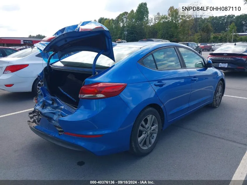 2017 Hyundai Elantra Se VIN: 5NPD84LF0HH087110 Lot: 40376136