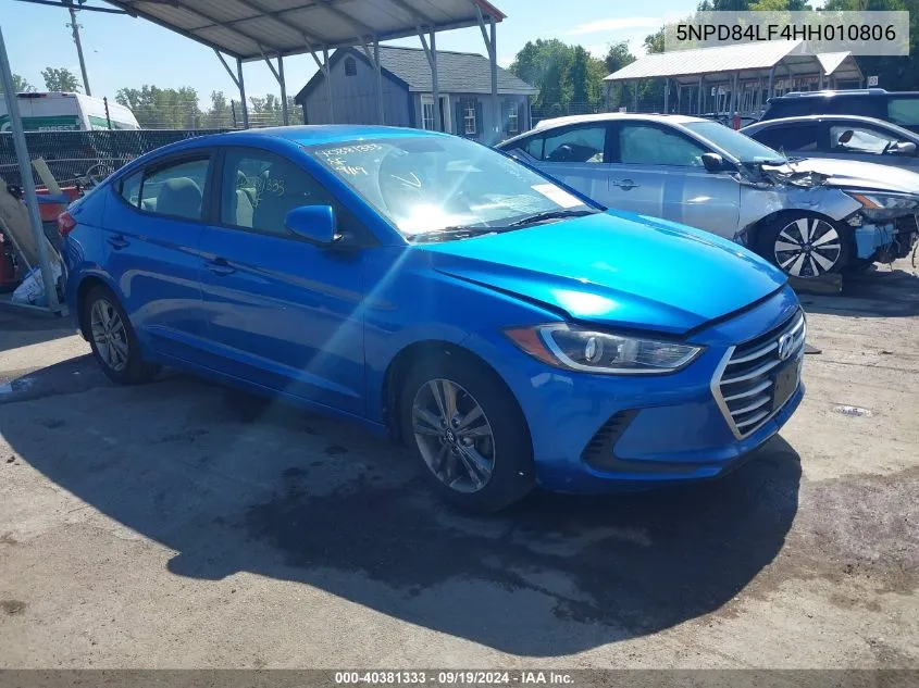 2017 Hyundai Elantra Se VIN: 5NPD84LF4HH010806 Lot: 40381333