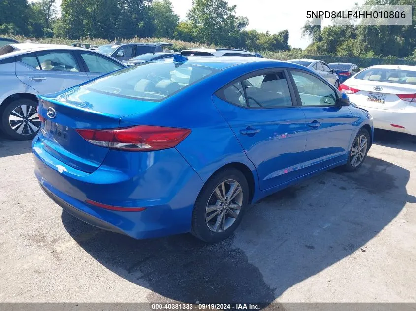 2017 Hyundai Elantra Se VIN: 5NPD84LF4HH010806 Lot: 40381333