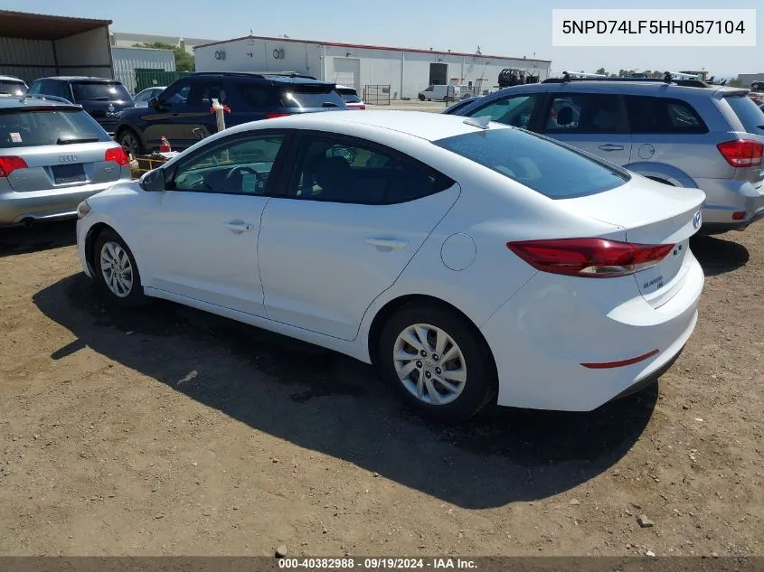 5NPD74LF5HH057104 2017 Hyundai Elantra Se