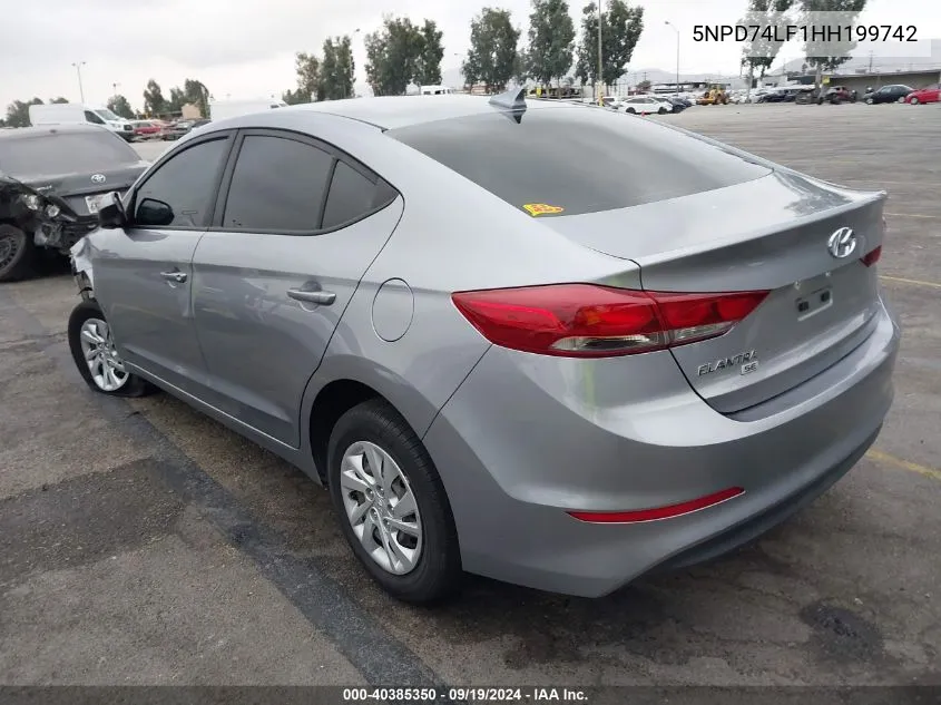 2017 Hyundai Elantra Se VIN: 5NPD74LF1HH199742 Lot: 40385350