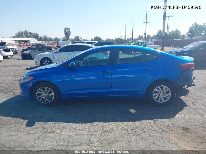 KMHD74LF3HU409596 2017 Hyundai Elantra Se