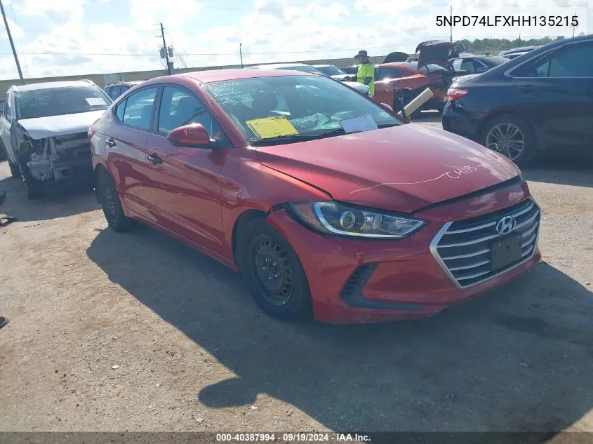 5NPD74LFXHH135215 2017 Hyundai Elantra Se