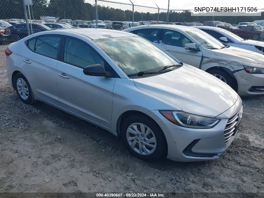 5NPD74LF3HH171506 2017 Hyundai Elantra Se