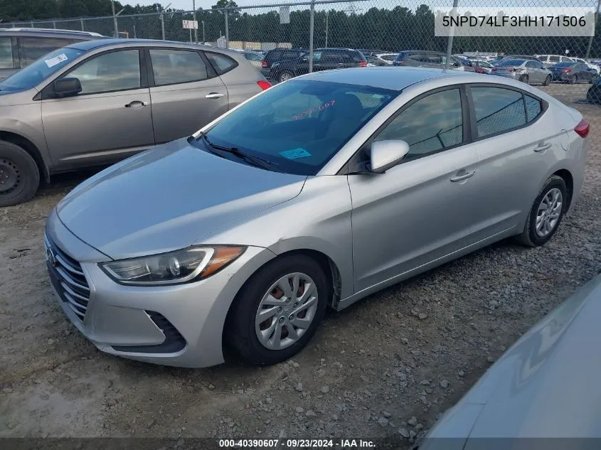 5NPD74LF3HH171506 2017 Hyundai Elantra Se