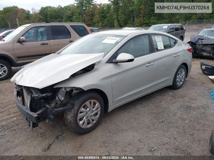 2017 Hyundai Elantra Se VIN: KMHD74LF9HU370268 Lot: 40390814