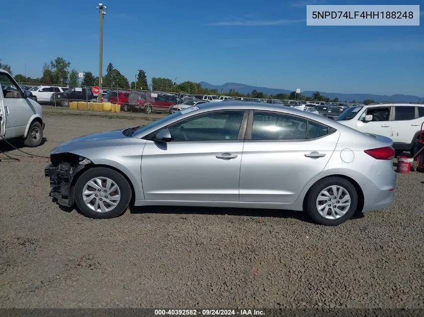 2017 Hyundai Elantra Se VIN: 5NPD74LF4HH188248 Lot: 40392582