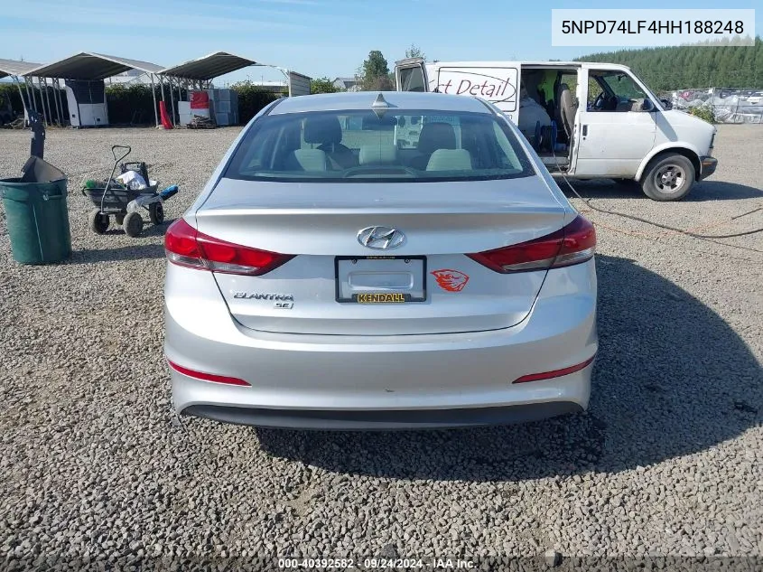 5NPD74LF4HH188248 2017 Hyundai Elantra Se