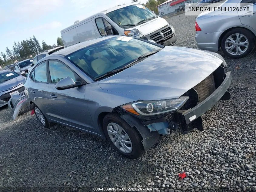 5NPD74LF5HH126678 2017 Hyundai Elantra Se