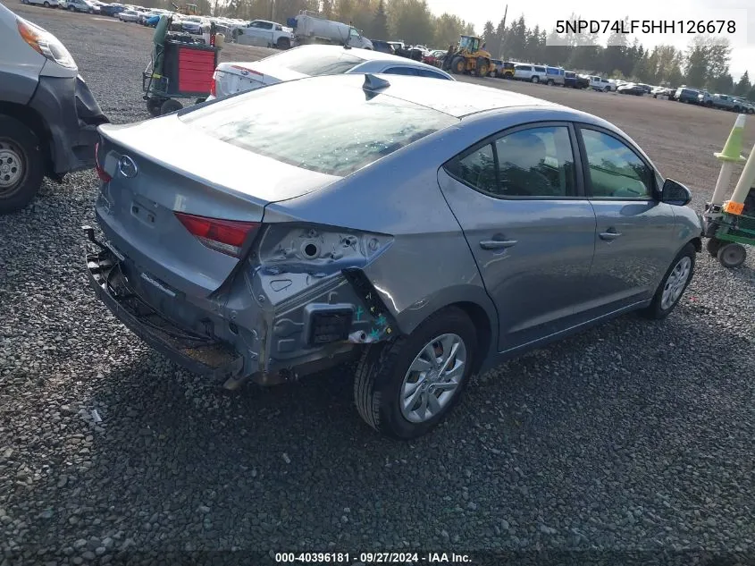 5NPD74LF5HH126678 2017 Hyundai Elantra Se