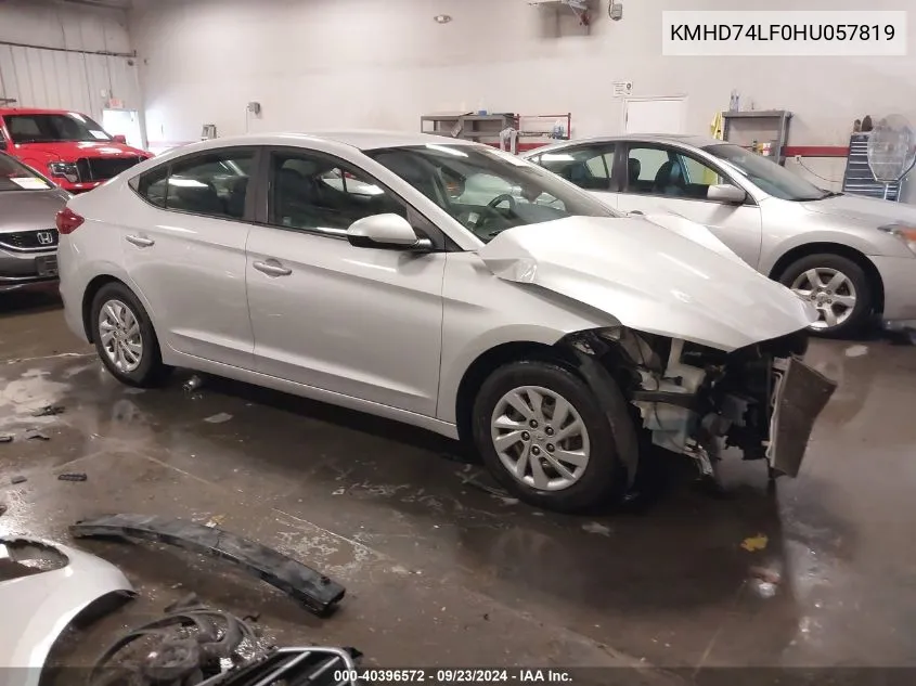 2017 Hyundai Elantra Se VIN: KMHD74LF0HU057819 Lot: 40396572