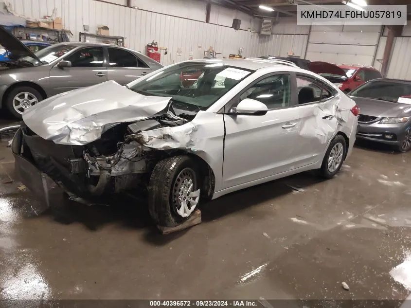 2017 Hyundai Elantra Se VIN: KMHD74LF0HU057819 Lot: 40396572