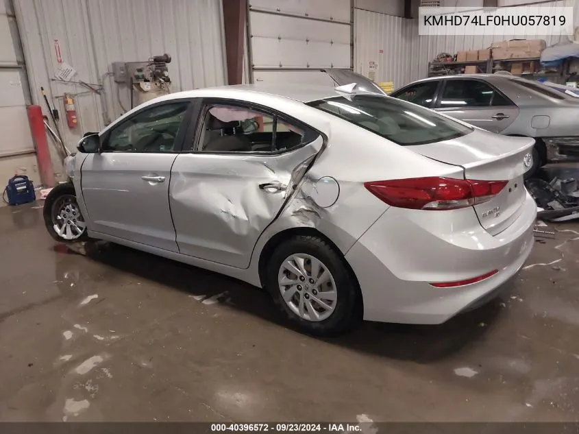 KMHD74LF0HU057819 2017 Hyundai Elantra Se