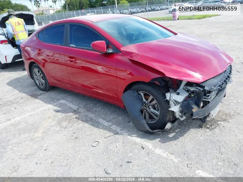 2017 Hyundai Elantra Se VIN: 5NPD84LF0HH036559 Lot: 40400250