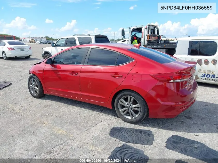 2017 Hyundai Elantra Se VIN: 5NPD84LF0HH036559 Lot: 40400250