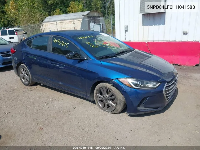 5NPD84LF0HH041583 2017 Hyundai Elantra Se