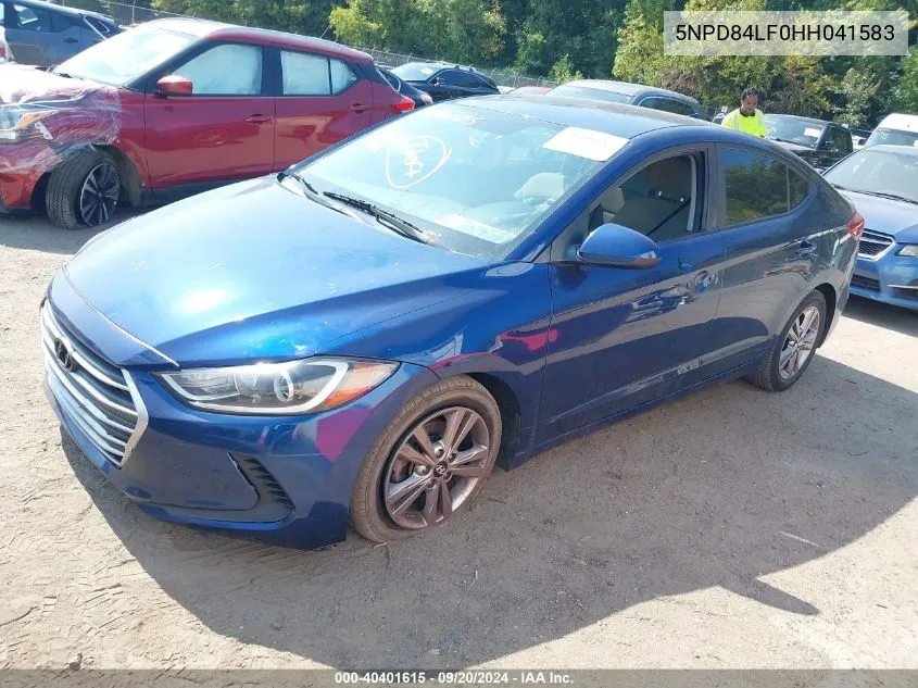 2017 Hyundai Elantra Se VIN: 5NPD84LF0HH041583 Lot: 40401615