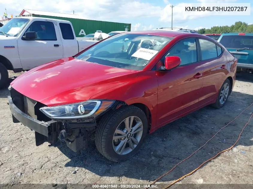 KMHD84LF3HU207287 2017 Hyundai Elantra Se