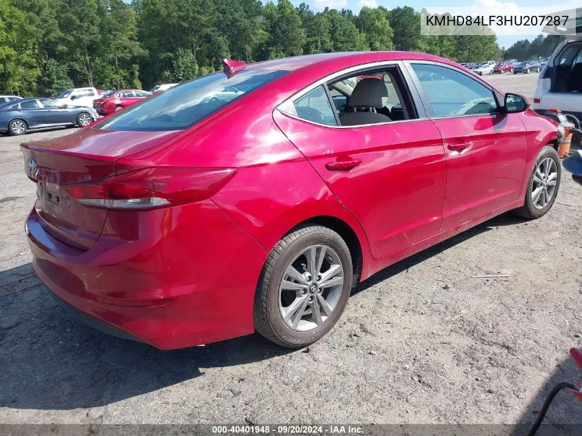 KMHD84LF3HU207287 2017 Hyundai Elantra Se