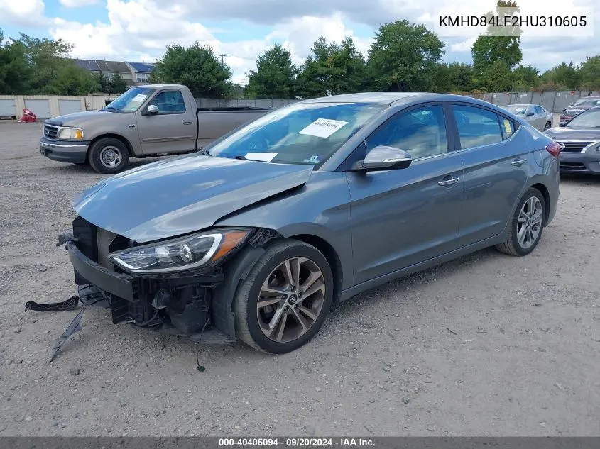 KMHD84LF2HU310605 2017 Hyundai Elantra Limited