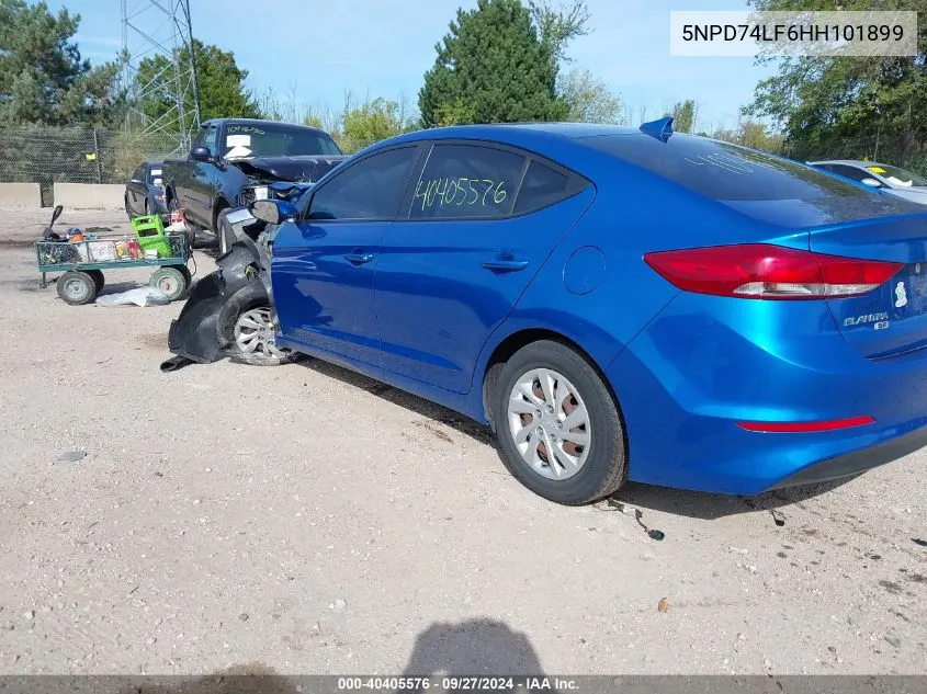 2017 Hyundai Elantra Se VIN: 5NPD74LF6HH101899 Lot: 40405576