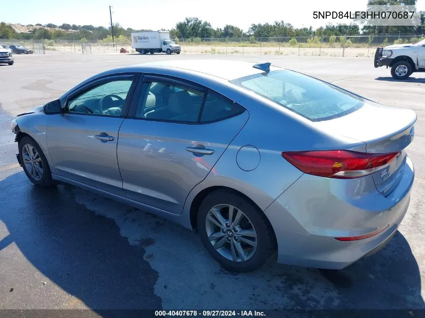 2017 Hyundai Elantra Se VIN: 5NPD84LF3HH070687 Lot: 40407678