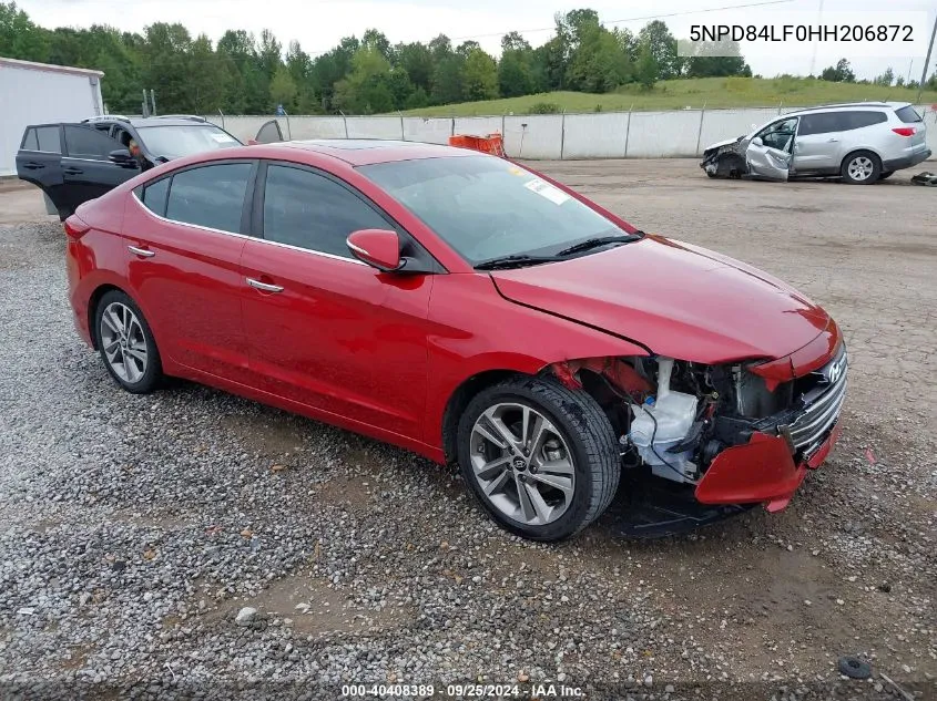 5NPD84LF0HH206872 2017 Hyundai Elantra Limited