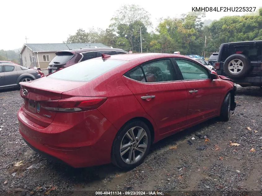 2017 Hyundai Elantra Limited VIN: KMHD84LF2HU225327 Lot: 40411134