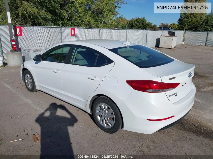 5NPD74LF9HH091725 2017 Hyundai Elantra Se