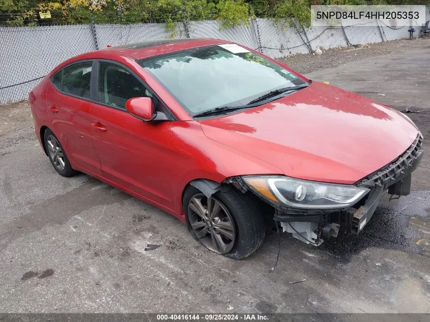 2017 Hyundai Elantra Value Edition VIN: 5NPD84LF4HH205353 Lot: 40416144