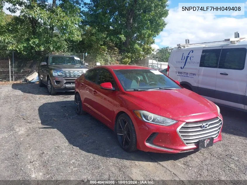 5NPD74LF7HH049408 2017 Hyundai Elantra Se