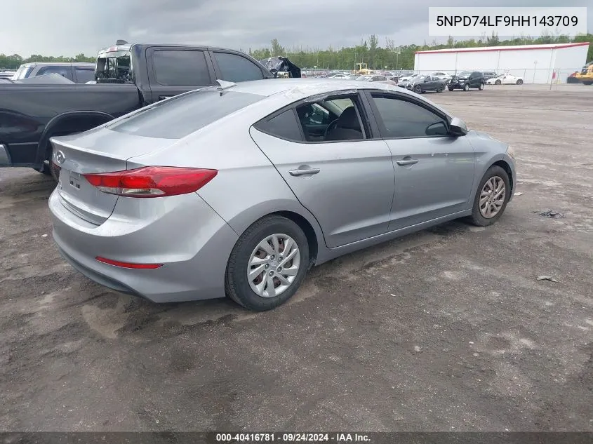 2017 Hyundai Elantra Se VIN: 5NPD74LF9HH143709 Lot: 40416781