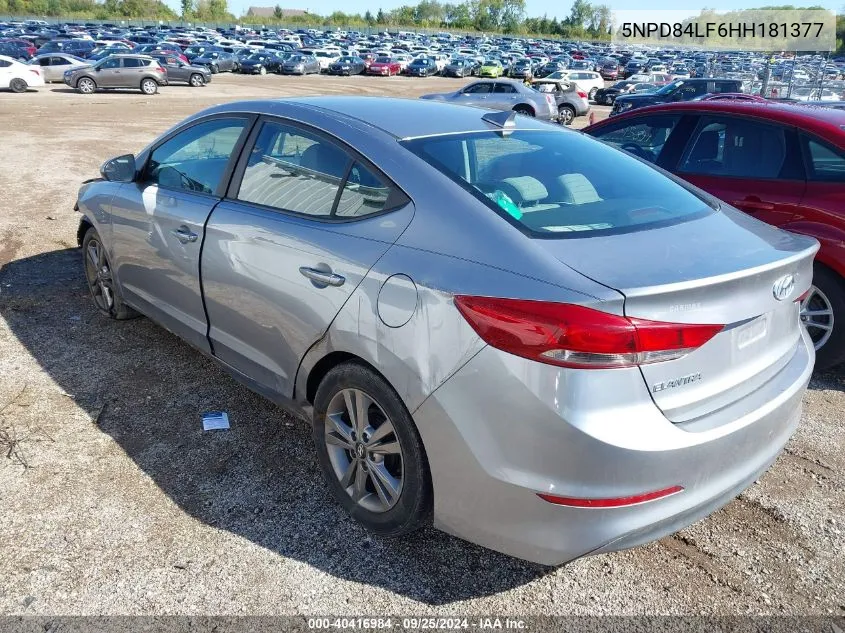 2017 Hyundai Elantra Se VIN: 5NPD84LF6HH181377 Lot: 40416984