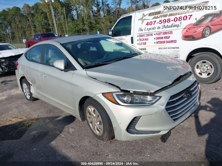 2017 Hyundai Elantra Se VIN: 5NPD74LF9HH078215 Lot: 40420998